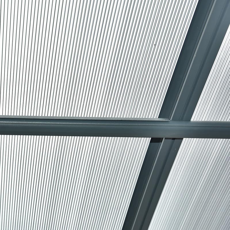 Carport Double en Aluminium et Polycarbonate 6mm 30,3m² | Protection Véhicules Anti-UV, Anthracite | Design Moderne avec Kit d'ancrage Inclus et Gouttières