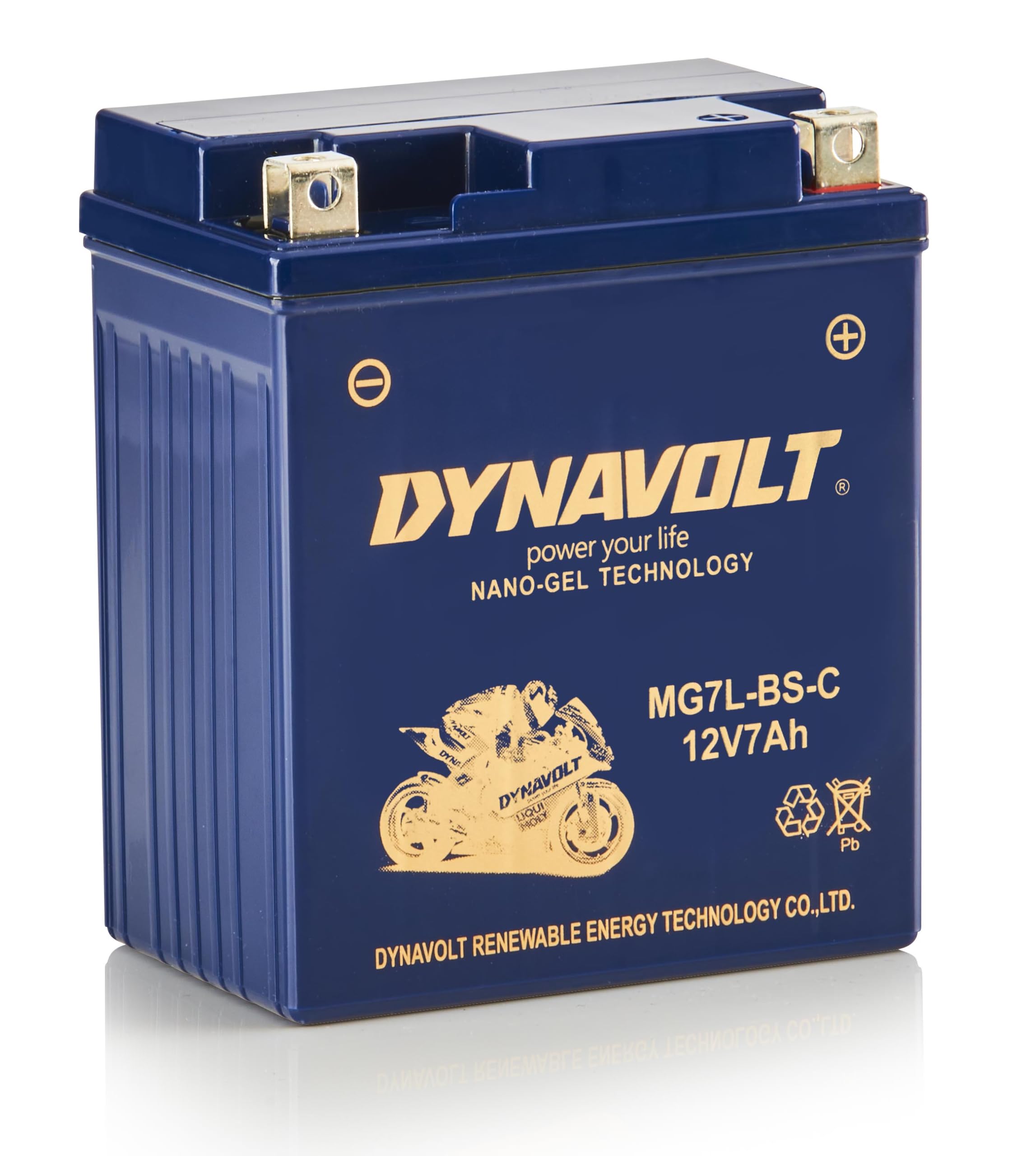 Dynavolt Battery MG7L-BS-C (YTX7L-BS) : Amazon.co.uk: Automotive