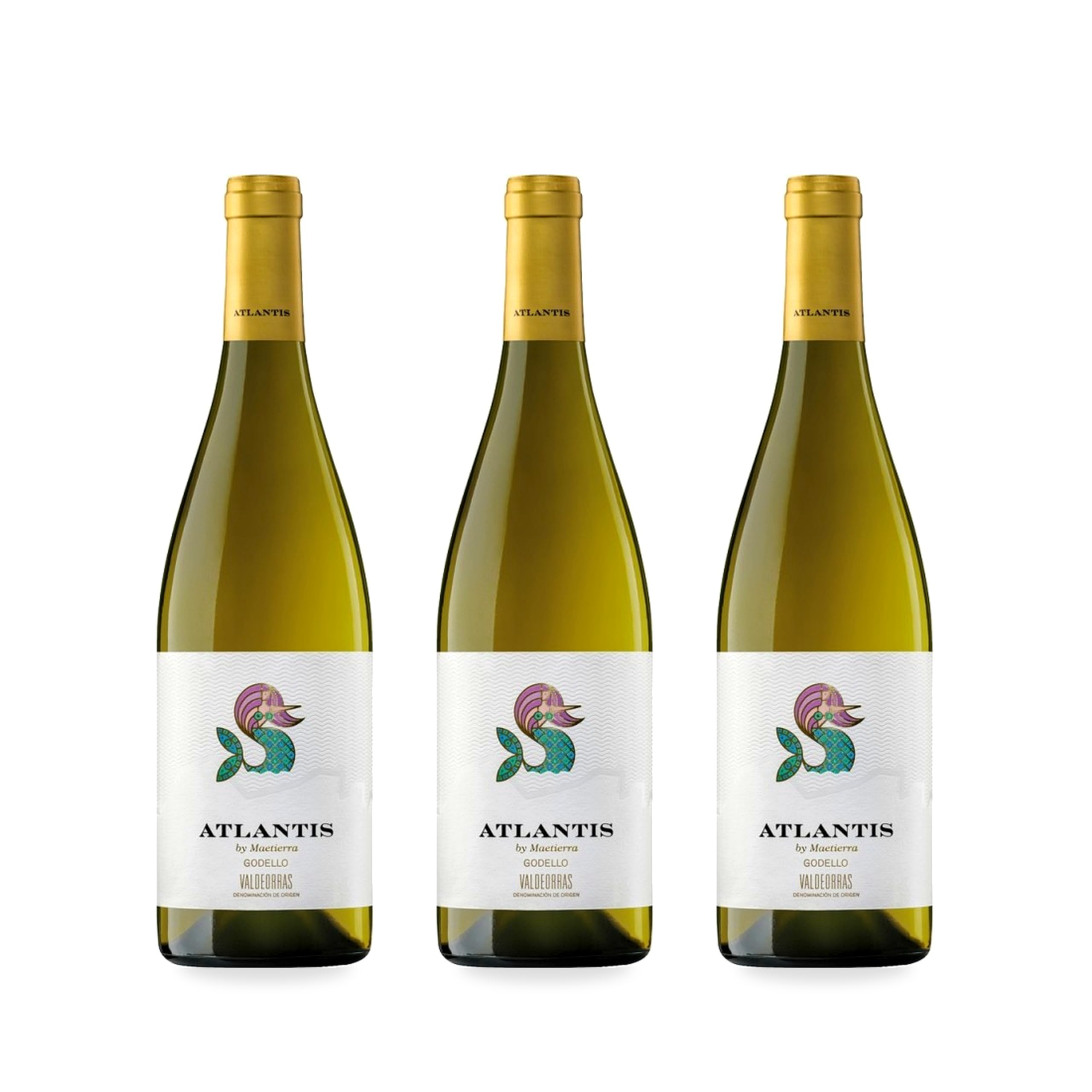 Atlantis Godello vino blanco premium selección gourmet – 3 Botellas x 75 cl