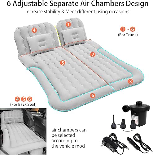Miniatura 4 de Colchón de aire para automóvil colchón de aire SUV colchón de coche para campamento dormir viajes viaje por carretera colchón universal inflable con