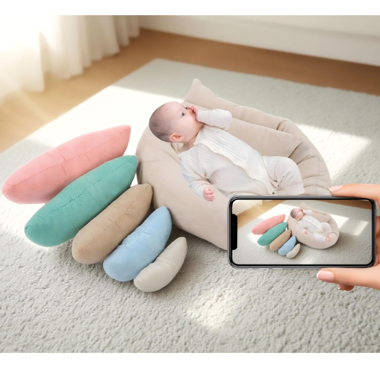 Cuscino in posa per neonato Fotografia Bambino Fotografia Cestino Immagini Cuscino per neonato Fotografia in posa Cuscino adorabile per bambini Puntelli per fotografia