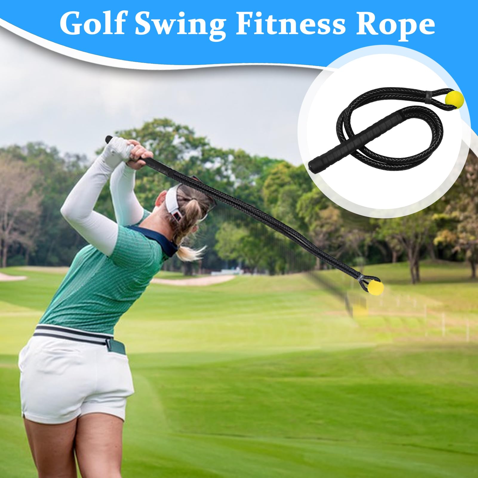 Trener huśtawki z liny golfowej i sprzęt do treningu siłowego, narzędzie do ćwiczeń golfowych do garażu, studia, zasięgu, podwórka, do ćwiczeń kursowych, do użytku w podróży dla mężczyzn, kobiet