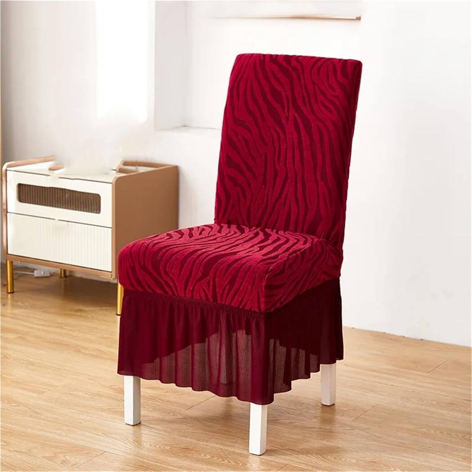 PBTMCD Elastic Chair Skirt Slipcover, Stretchy Carved Dining Cover For Office, Hotel & Wedding Decor(5#,4pcs)