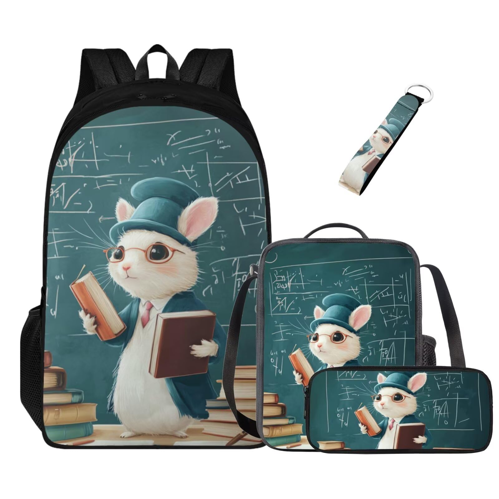 4 mochilas escolares ligeras para niñas de 8 a 10 años, mochila escolar para adolescentes con bolsa de almuerzo