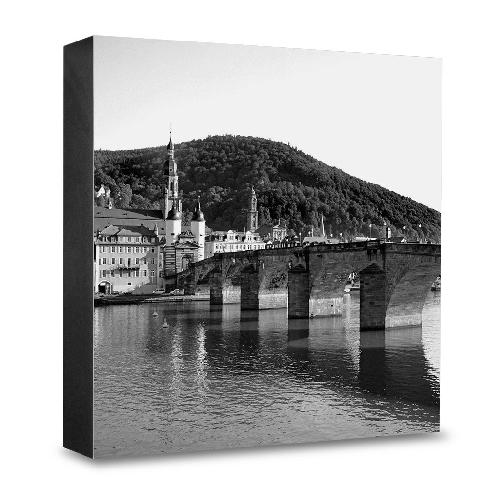 Tableau mural bois haut de gamme hg-hd101 gravure architecture ancienne 15x15cm