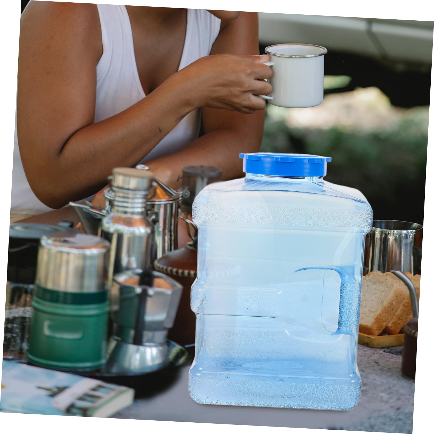 ifundom Camping Wasserkanister Robuster Wasserbehälter mit Tragegriff für Outdoor Aktivitäten Sicheres Trinkwasser Geräumiger Stauraum für Campingbedarf