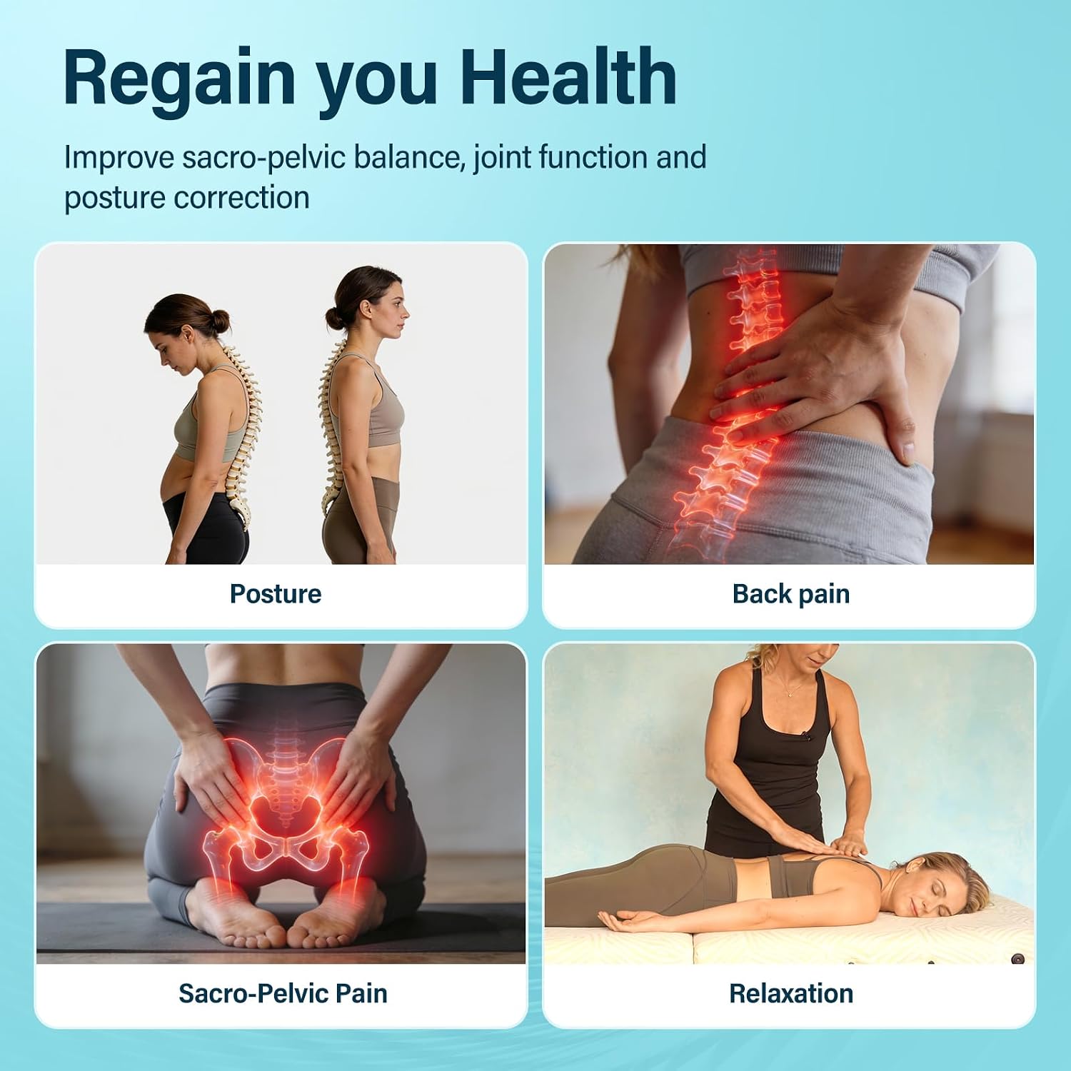 Pelvic Sacral SOT Blocks 2pcs, Chiropractic Wedge Blocks for Sacral & Pelvic Support, Dejarnette Style Chiropractor SOT Blocks Physical Therapy Wedges for HIPS