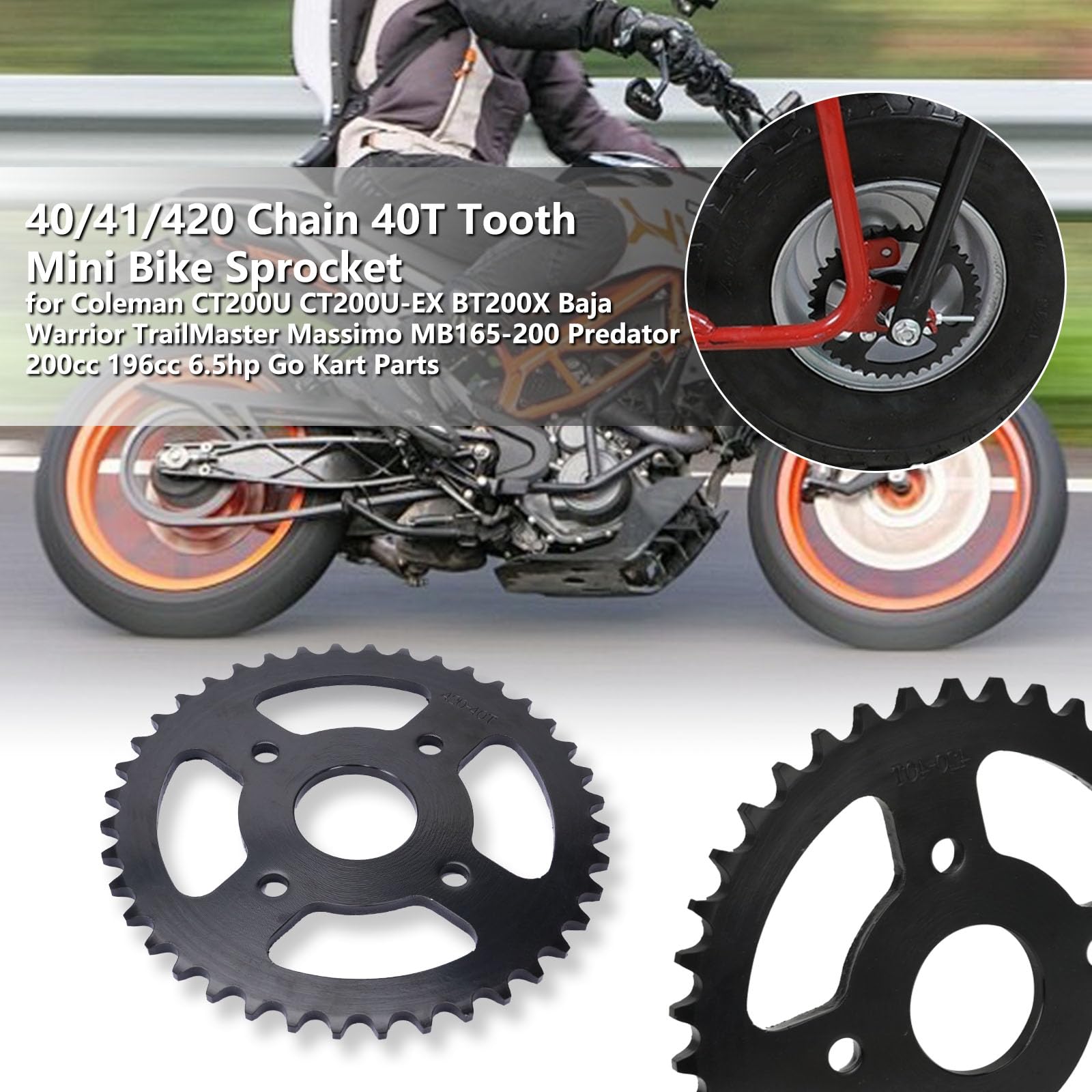 Mini Bike Sprocket 40T 40/41/420 Chain Compatible With