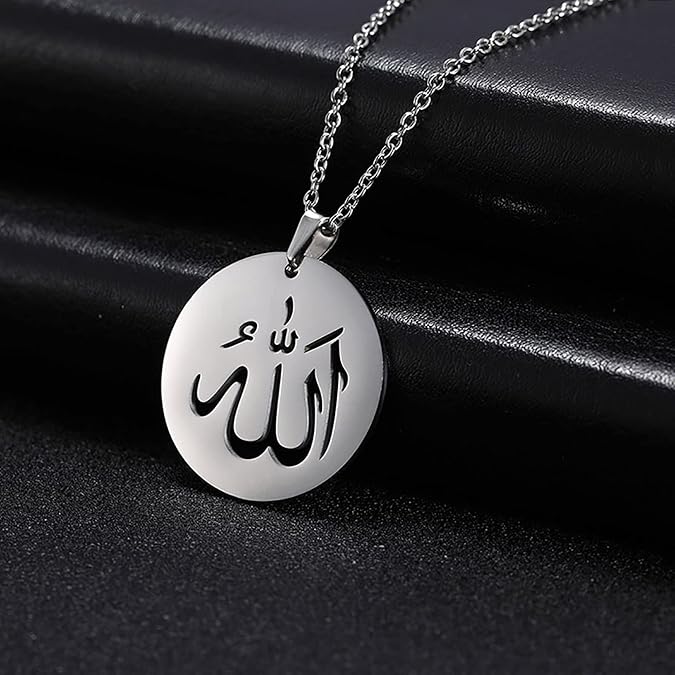 UNIFT Allah Necklace for Men Women Stainless Steel Chic charm Islamic Muslim Allah (Medallion) Pendant Necklace Arabic Jewelry