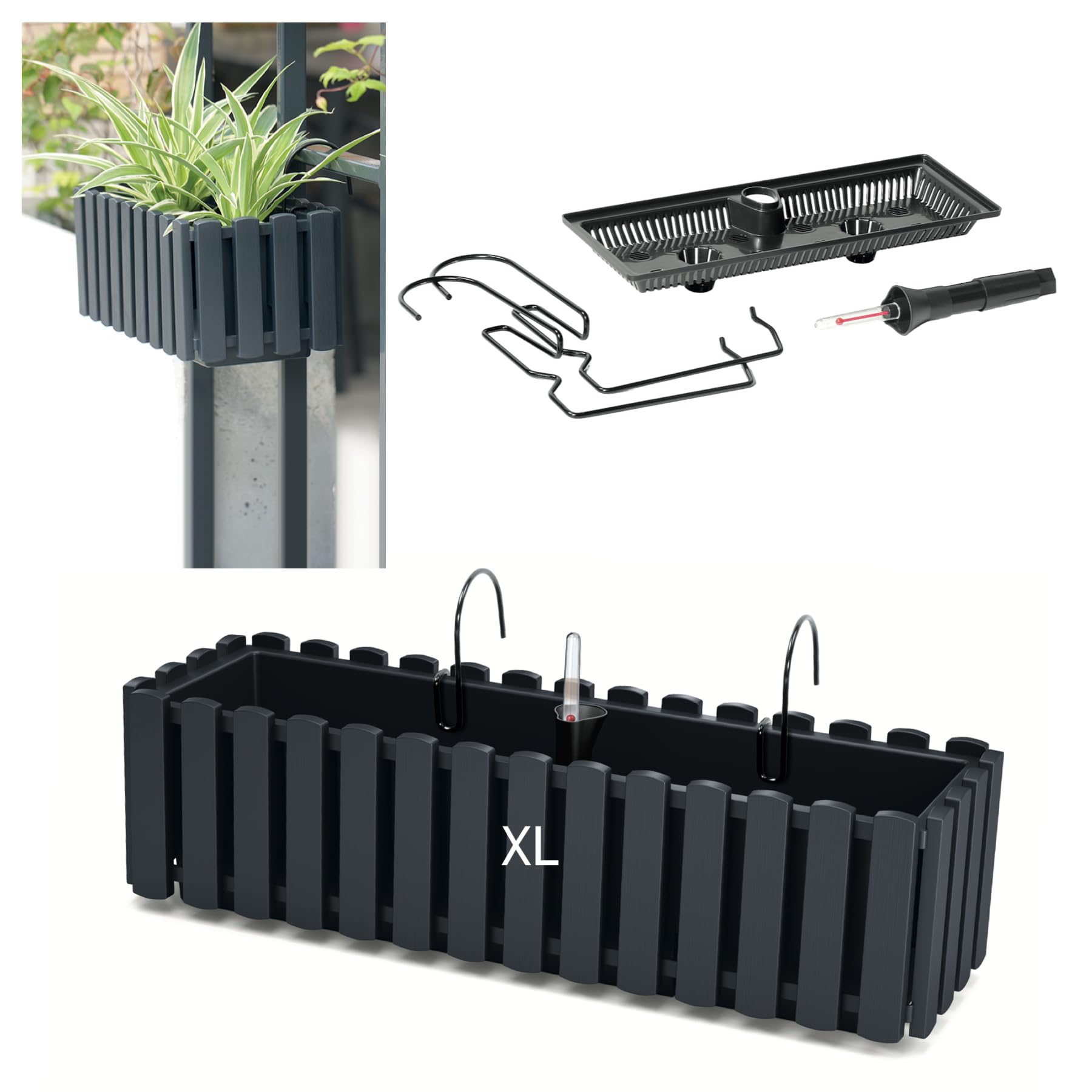 Fioriera Separé Con Grigliato Cm 80 Per Esterno Colore Bianco In Plastica - Foto 3