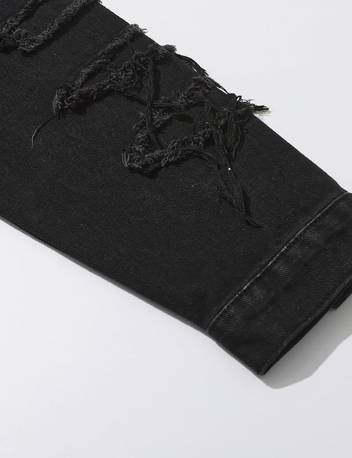 Men's Denim Jacket Patchwork Fringe Jacket Slim Jean Jacket Streetwear Coat - Image 8