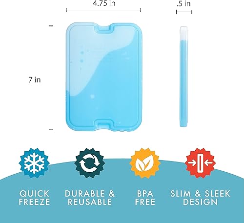 Miniatura 6 de Enfriadores frescos de Fit + paquetes de hielo delgados XL frescos, reutilizables y de larga duración, paquetes fríos para loncheras, bolsas