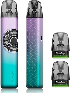 Manvap Cigarette Électronique Kit Complet 40W Rechargable 1300mAh Vape Pod System Top Refill Atomiseur 0,6ohm 0,8ohm Dual Mesh Coil 3ml, E-Cigarette Vape Pen Set Pas de e-liquide sans Nicotine BLASTZ