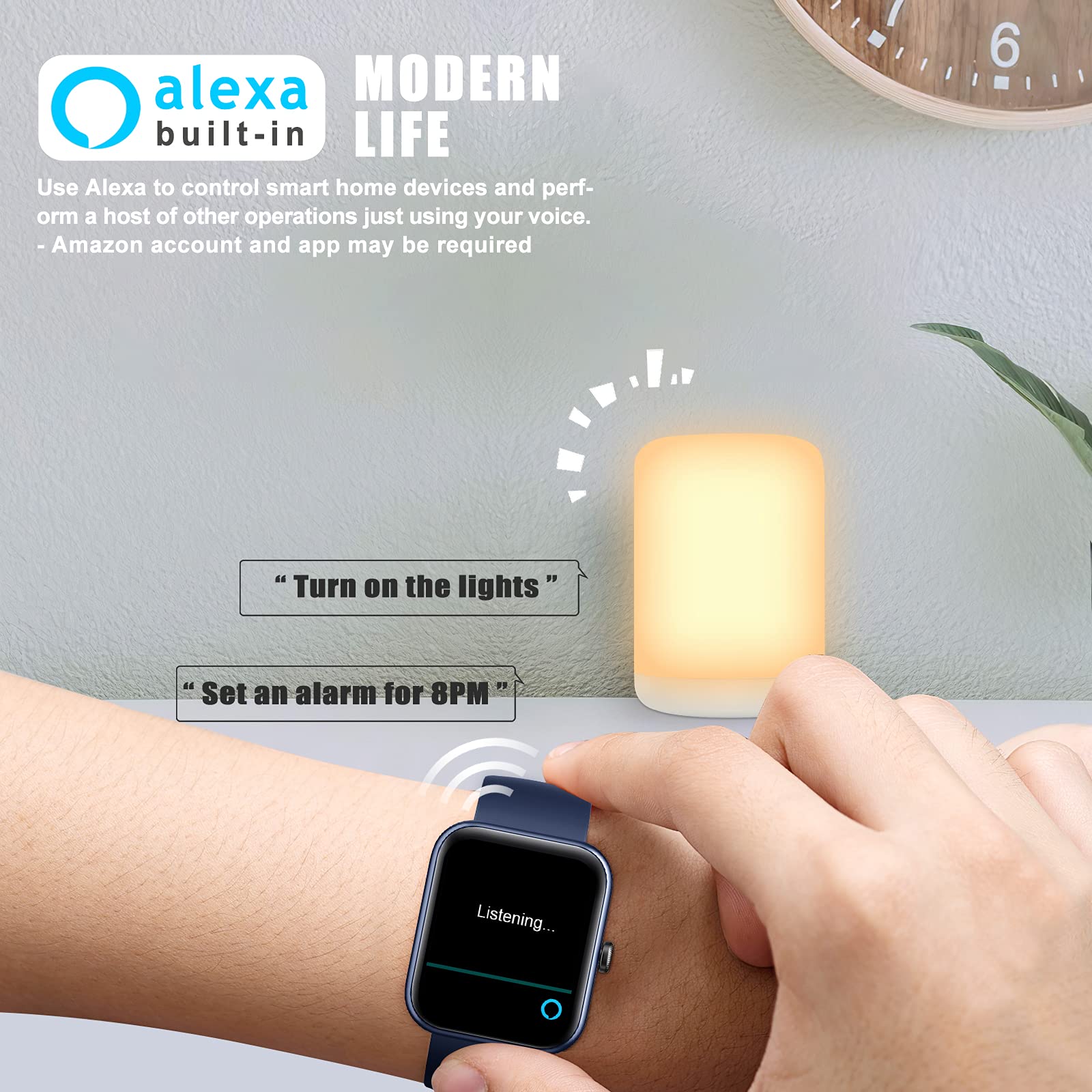 Lifebee smartwatch, zegarek fitness z pulsometrem, ekranem dotykowym 1,69  cala, zegarek fitness, sportowy dla kobiet i m??czyzn, wodoszczelny  pulsoksymetr, krokomierz, zegarek, stoper, zegarek zintegrowany z Alexa :  Amazon.pl: Sport i turystyka