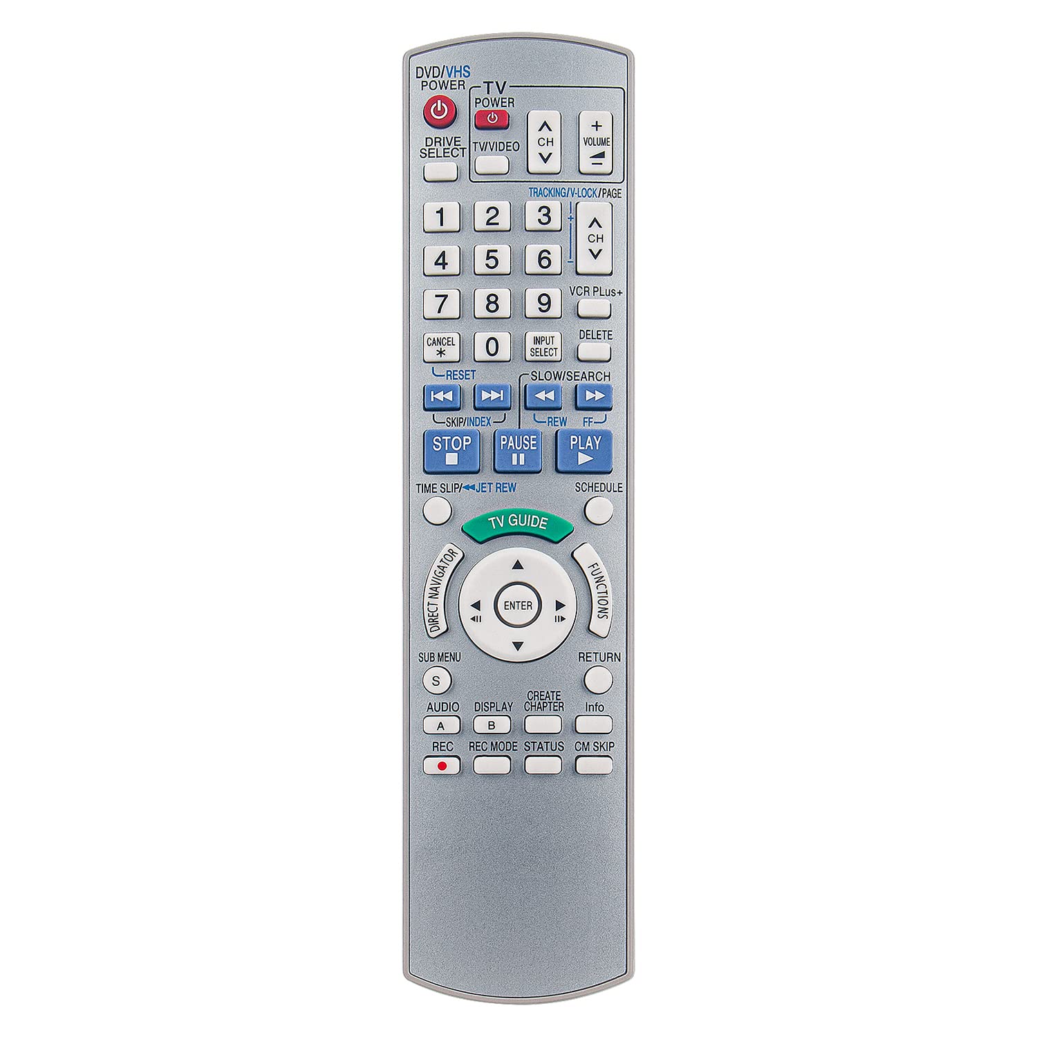 Allimity EUR7659Y90 Remote Control Fit for Panasonic DVD/VCR Combo Player DMREH50P, DMREH50PC, DMRE85HP, DMRE85PP