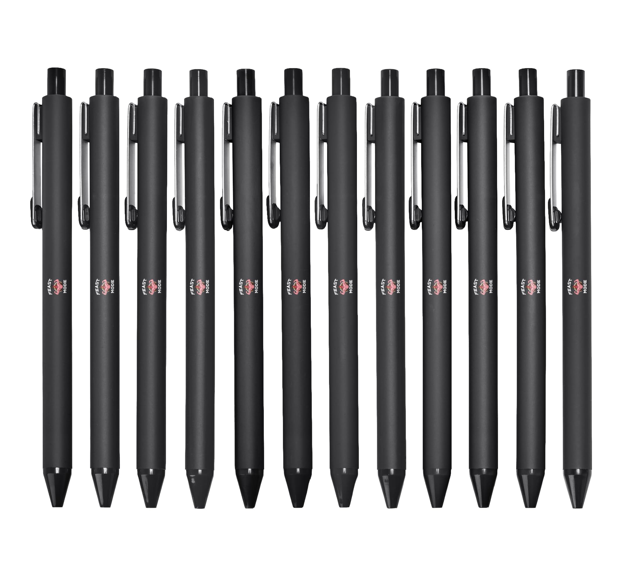 Thanksgiving Buff Turkey Feast Muscle Workout Gym Men 12-pack Retractable Pens, Black