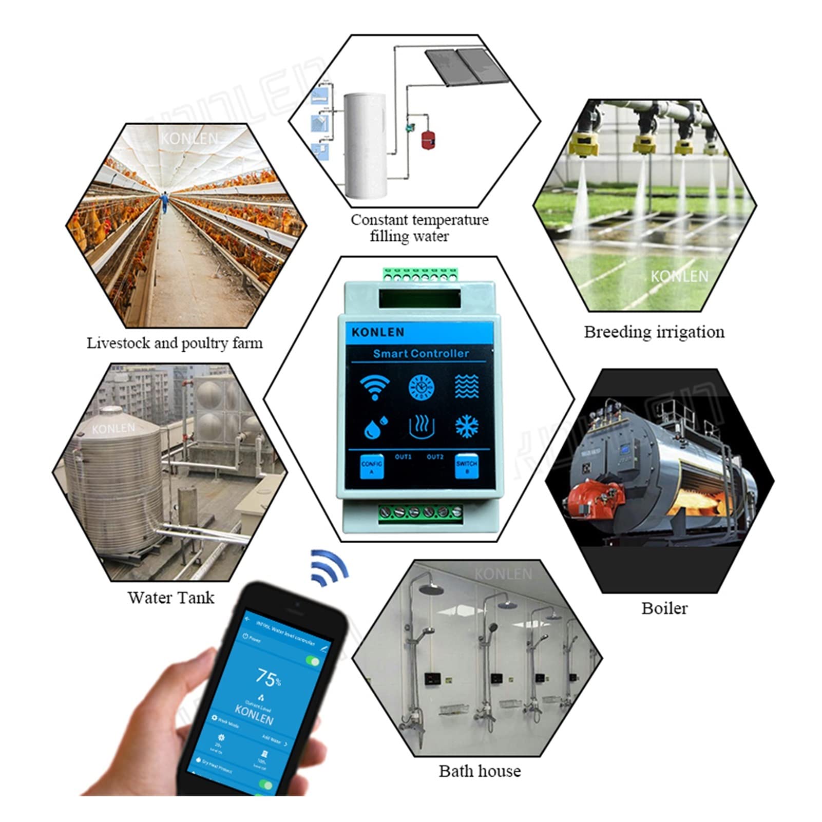 Inteligentny termostat, Tuya. WiFi. Czujnik wody Czujnik czujnik czujnika Czujnik Smart Life Termostat Przeciek Wodne Miernik Głośnik Kocioł Regulator