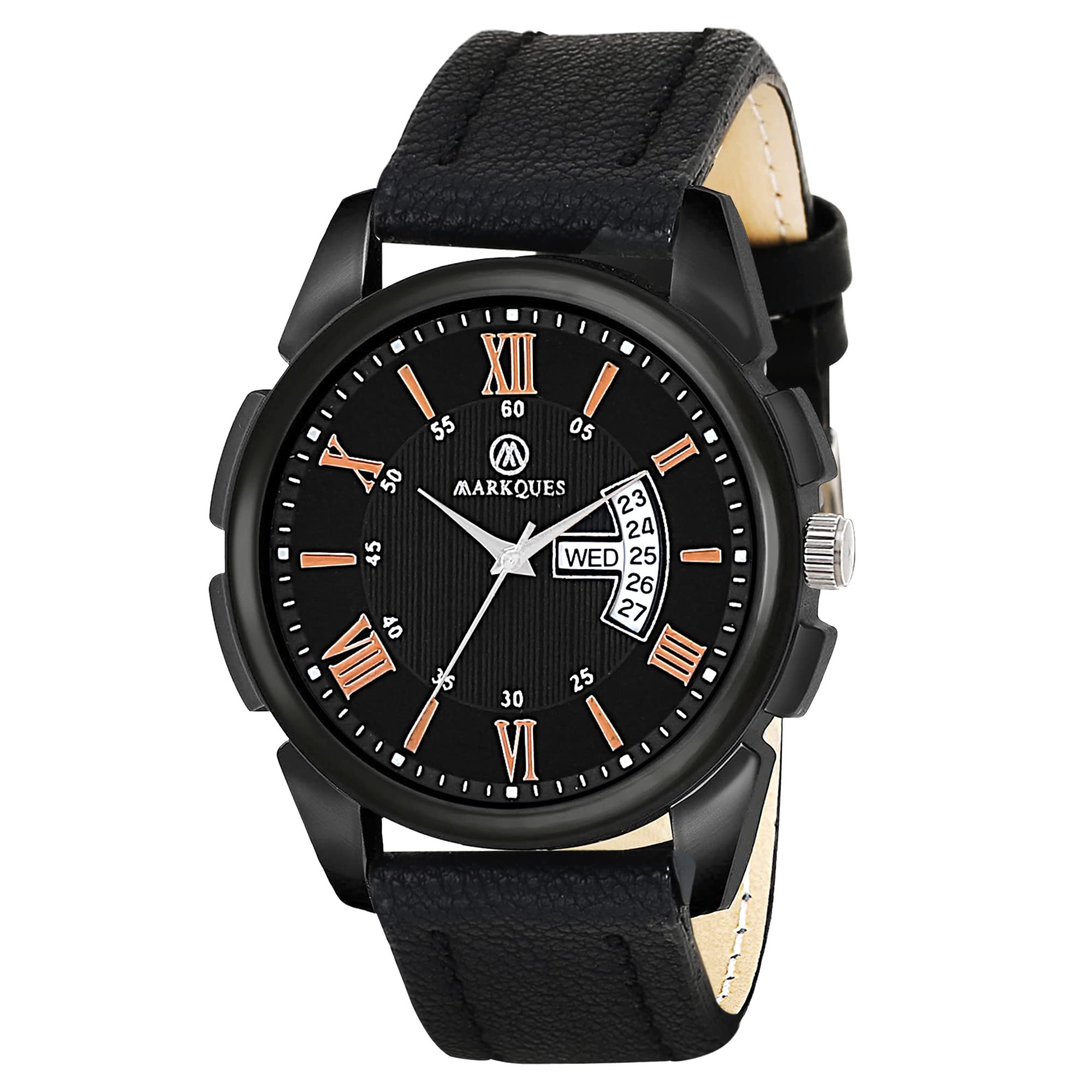 MARKQUES Invader Day & Date Analog Watches for Mens and Boys (Black Color Watch) (IND-770101) (B097RY32X7) Amazon Price History, Amazon Price Tracker