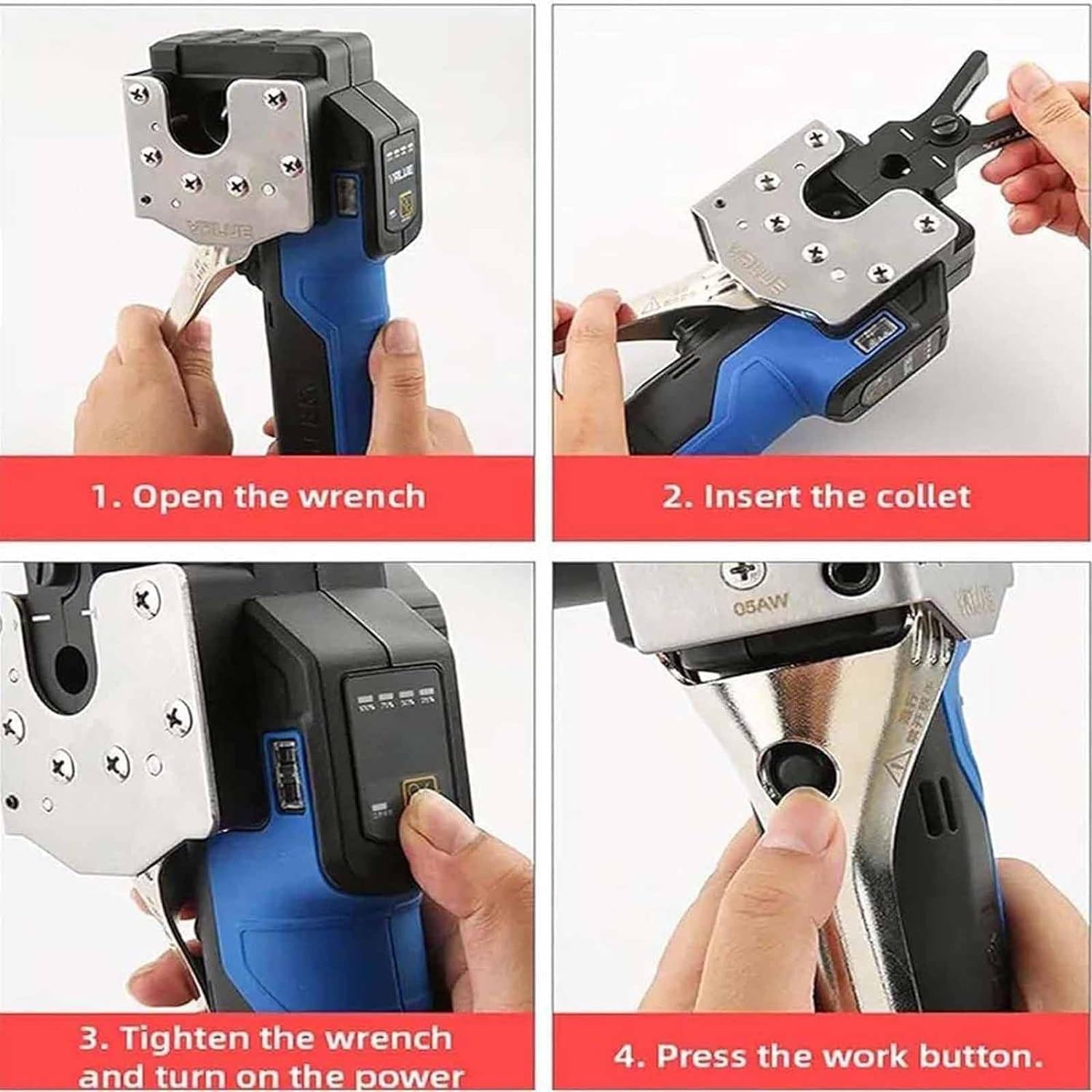 Herramienta De Abocardado Eléctrica Inalámbrica, Herramienta De Abocardado Excéntrico, Con 5 Pinzas, Iluminación LED, Ajustable a 30 Grados, Fácil Expansión De Tubería, Para Tubos De Cobre Blando