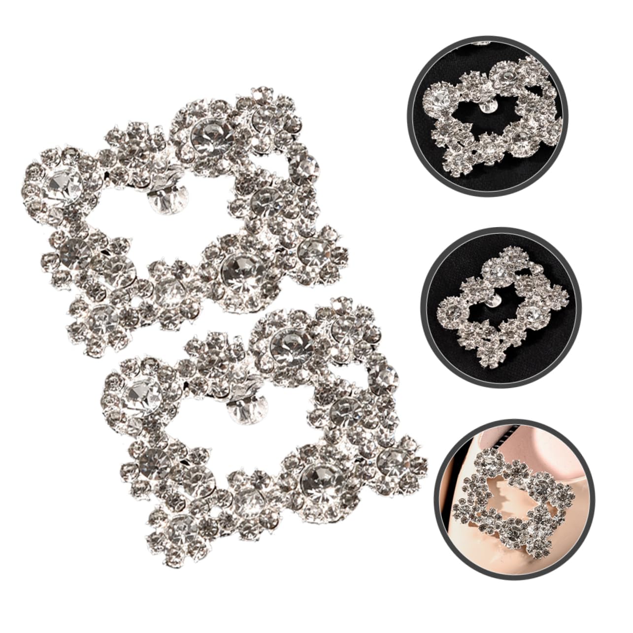 PACKOVE 4paia Fibbia Per Scarpe Clip Decorative Per e Cerimonie Accessori Per Scarpe Facili Installare e Rimuovere Adatte Per e