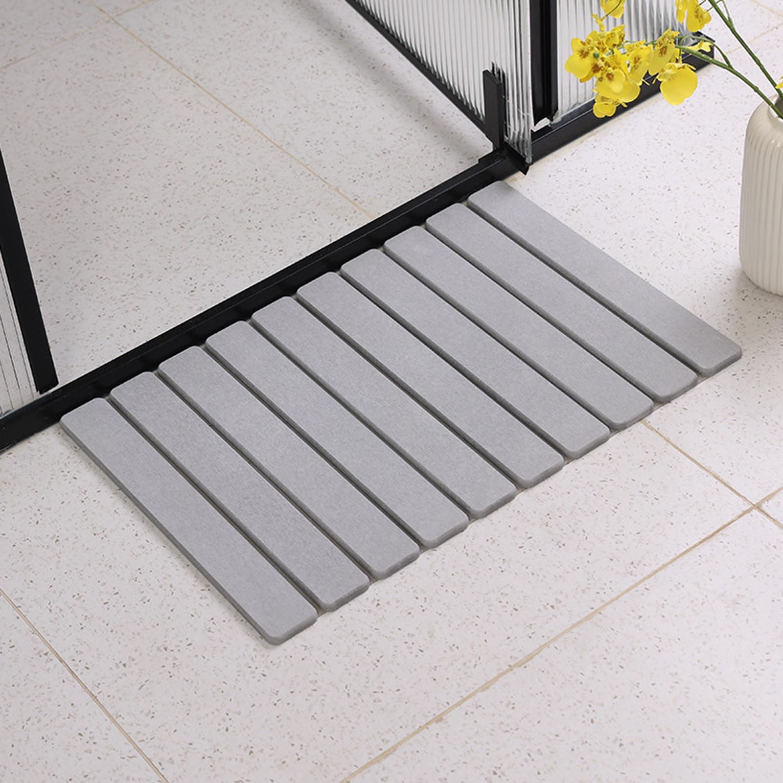 Tapis Pliable en Pierre De Diatomées Super Absorbant, Antidérapant, Séchage Rapide, Compact Et Facile À Ranger, Facile À Nettoyer, Couleur 2, 60 X 39 Cm