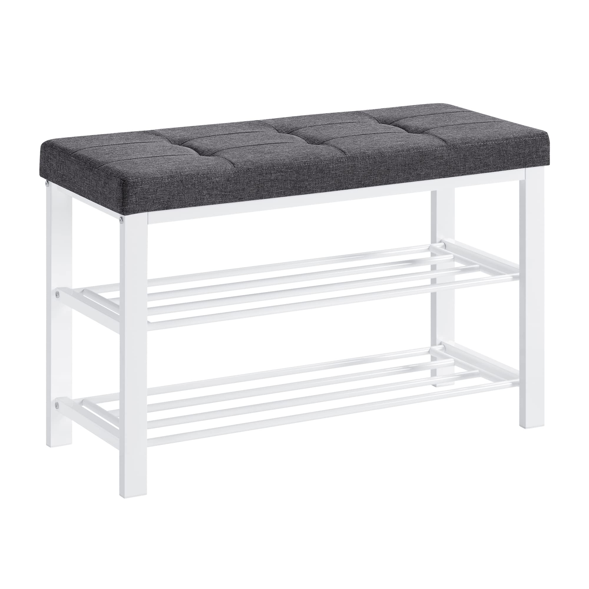 SONGMICS Shoe Bench, Storage Bench, Entryway Bench with Cushion, Shoe Shelf with Seat, Space-Saving, Modern Style, for Living Room, Bedroom, Hallway, Dark Gray and Cloud White ULBS057W01The Forest Stewardship Council