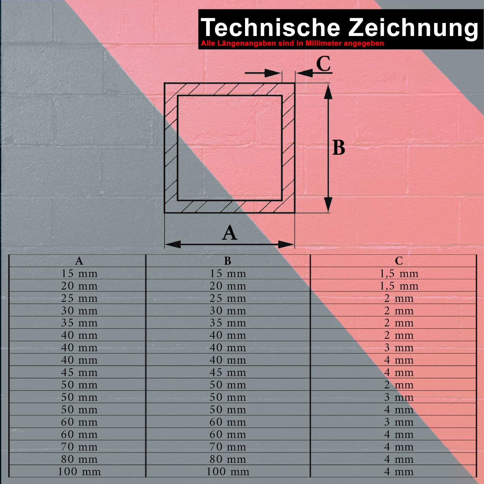 PRIOstahl Aluminium Vierkante Buis Profiel - 30 x 30 x 2 mm, Lengte: 1000 mm EN AW-6063 t6 Zonder Lasnaad voor Creatieve Bouw