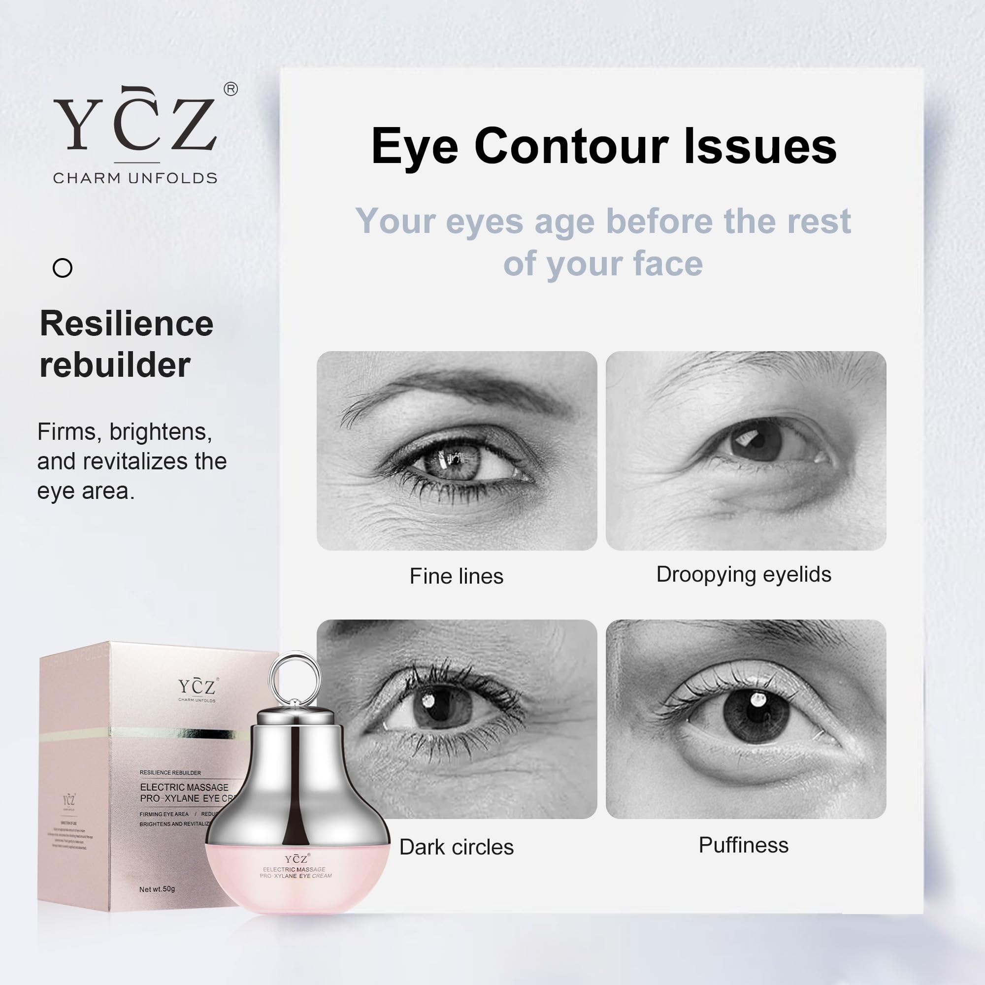 YCZレジリエンスリビルダーエレクトリックマッサージPROザイレーンアイクリーム Amazon.com: Ycz Red Glow Electric Massage Eye Cream for Reduce