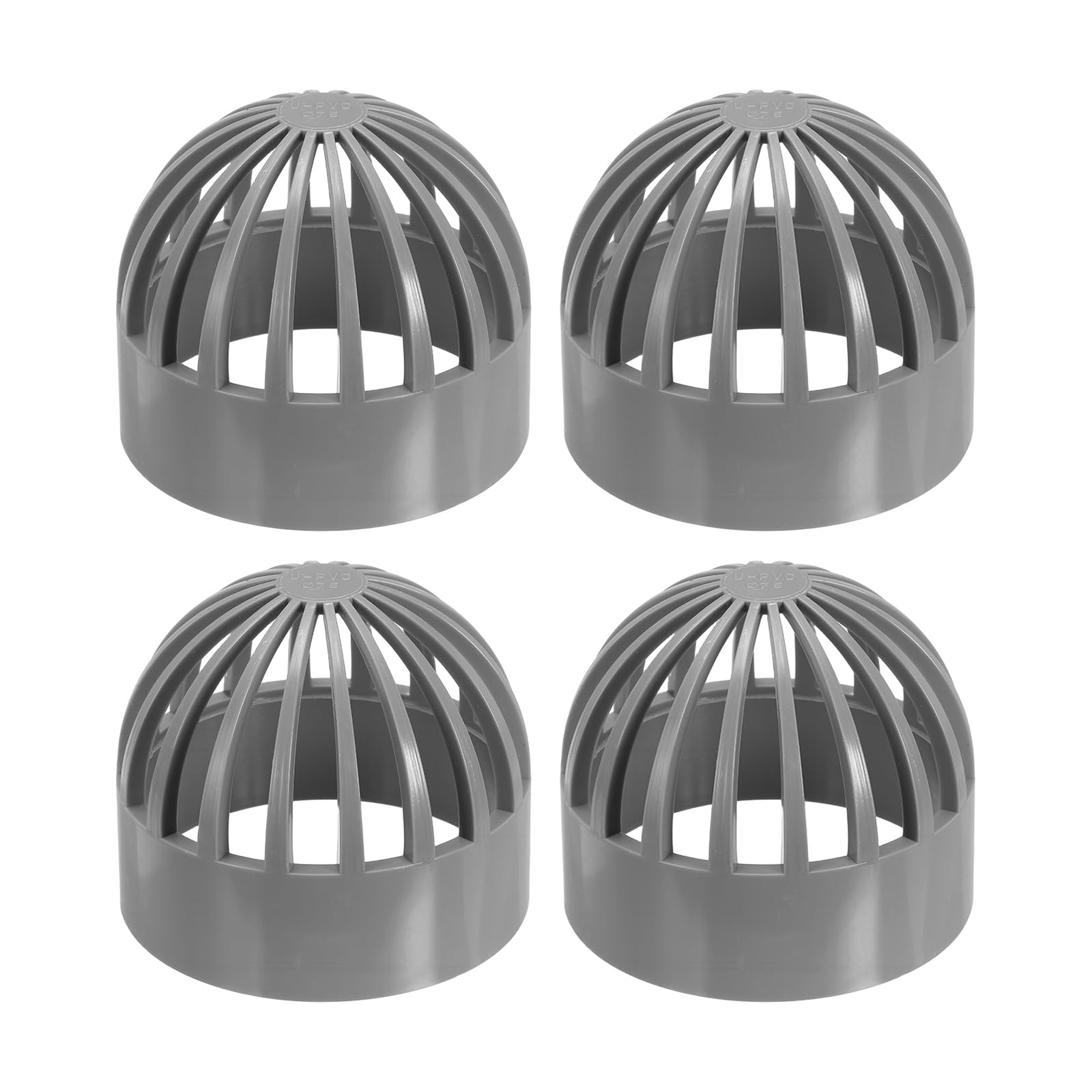 PATIKIL 3 Inch (75mm) Fish Cover Permeable Cap, 4 Pcs PVC Breathable Cap Aquarium Guard Fish Tank Intake Cover, Gray