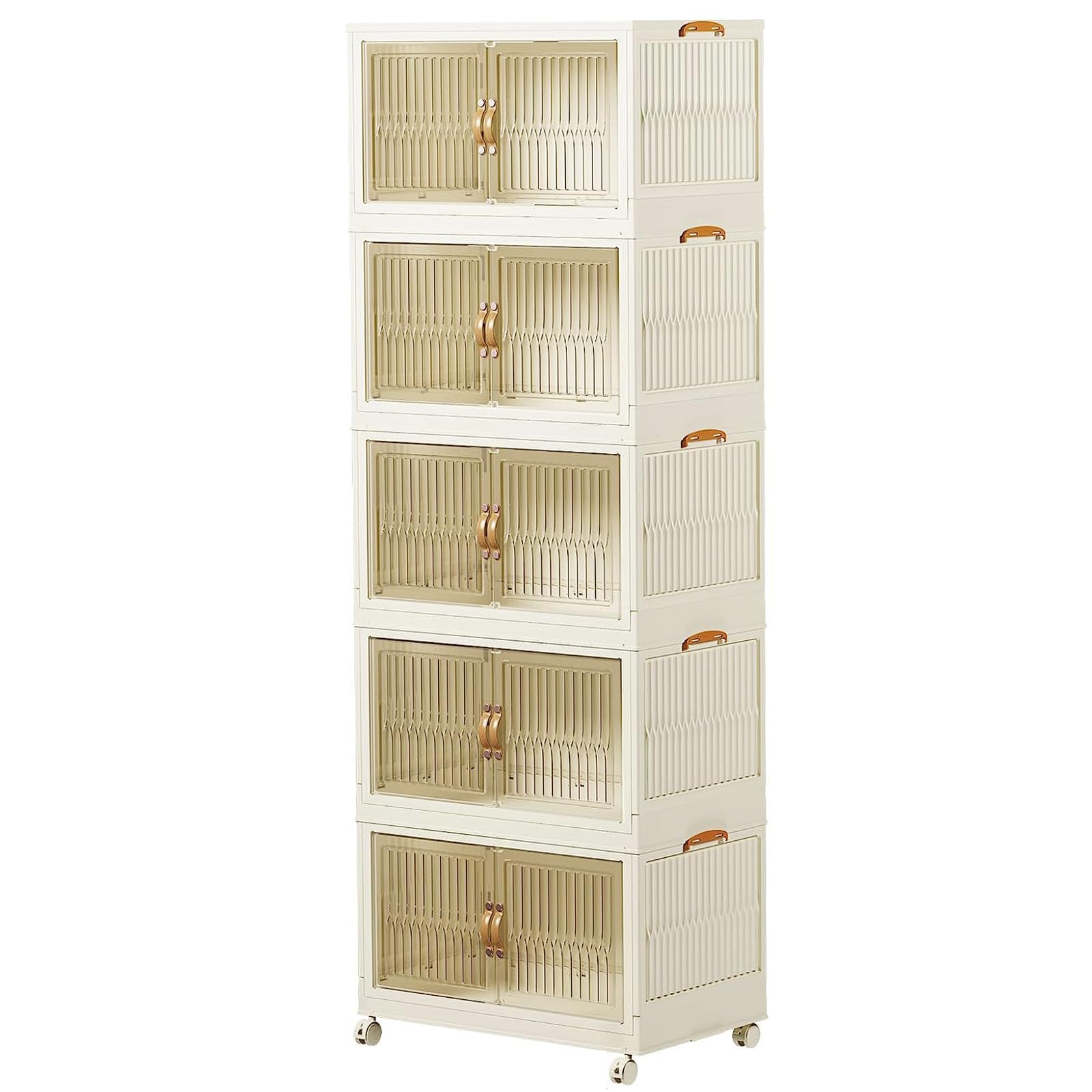 Zusammenklappbare Kunststoff-Aufbewahrungsbehälter mit Deckel, 84 Qt/92,7 l, stapelbare Küchenschrank-Organizer und Aufbewahrung, multifunktionale Aufbewahrungsbehälter mit Rollen