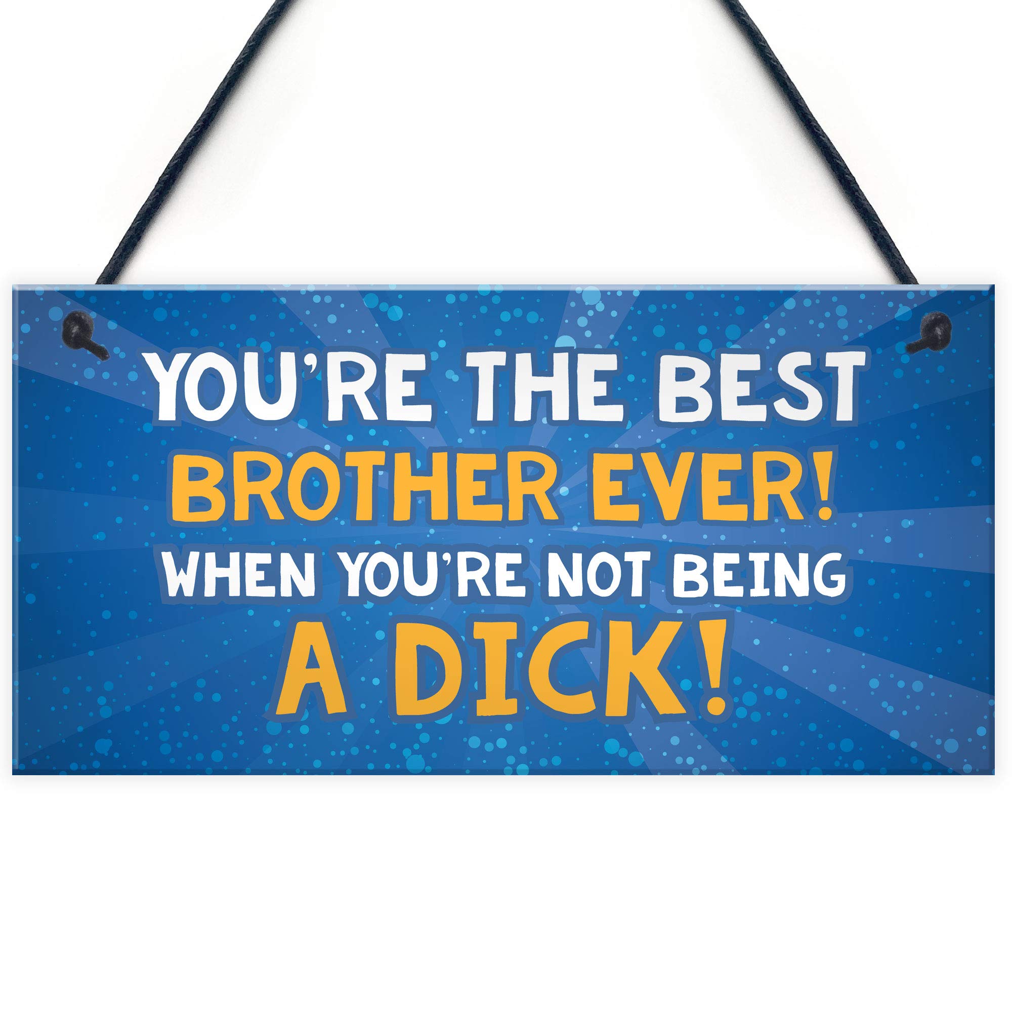 Rude Funny Gift For Brother Hanging Plaque Quirky Brother Gift For Him Birthday Xmas Gift