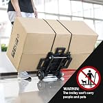 Folding Hand Truck Trolley Cart,Foldable Luggage Car,Utility Dolly Cart with 4 Wheels & 2 Elastic Ropes,Portable Backpack Trolley,Small Dolly,Folding Trolley,Travel,Dolley,Moving, Aluminum Pole