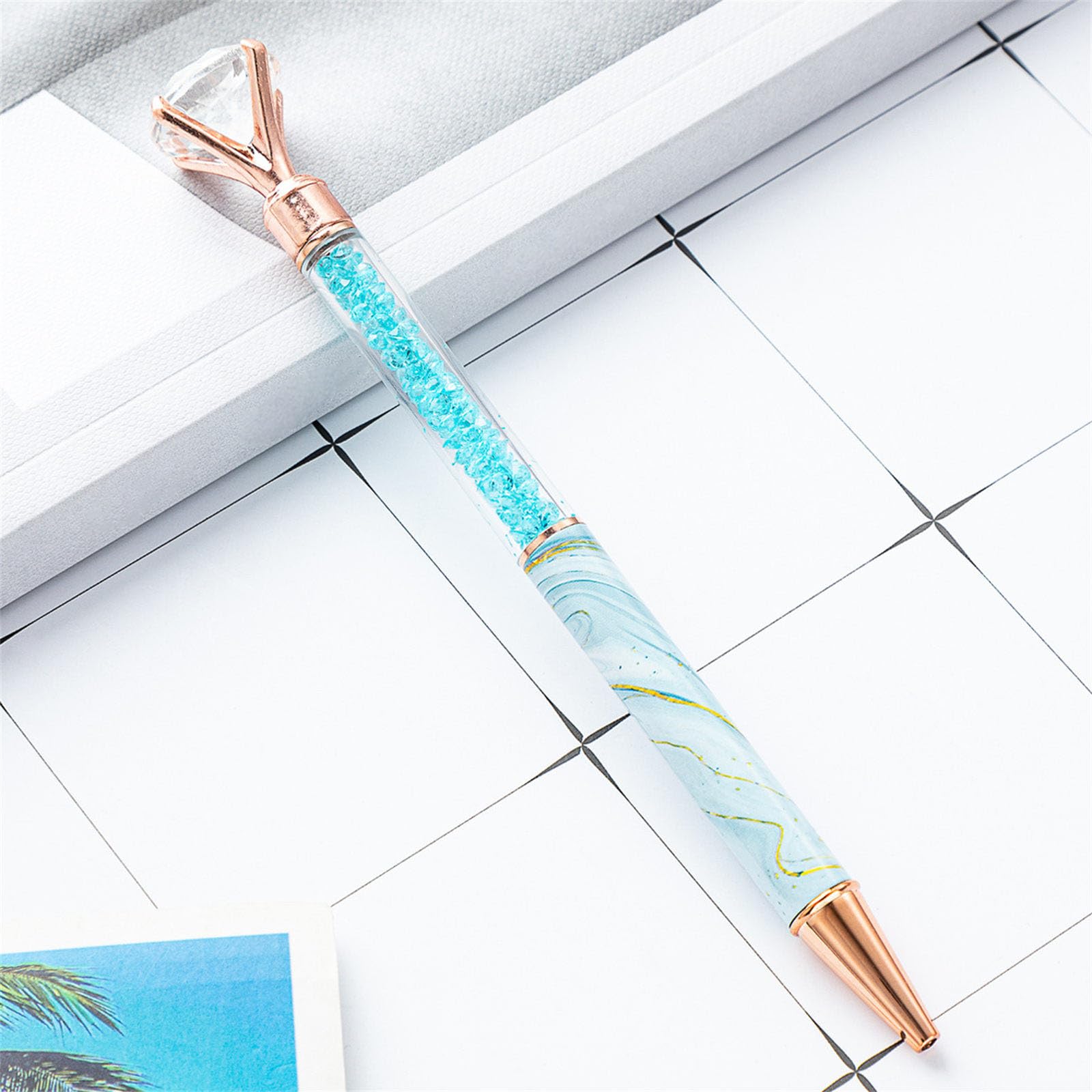 Diamond Ballpoint Pen Metal Ballpoint Pen Black 1 0mm Tip Write Smoothly Refillable For Student Teacher Office Supplies — view 4