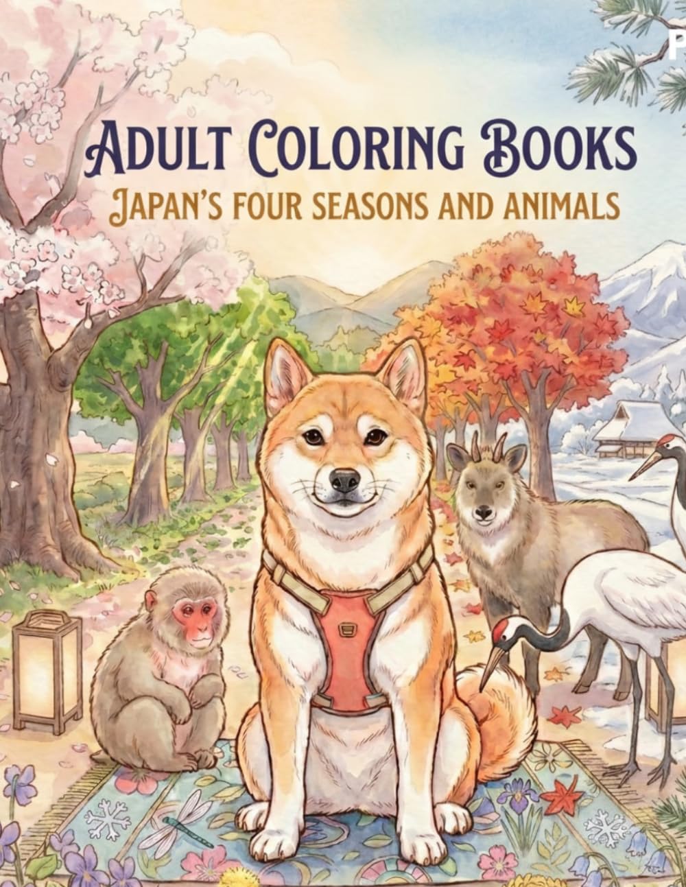 ADULT COLORING BOOKS: JAPAN'S FOUR SEASONS AND ANIMALS