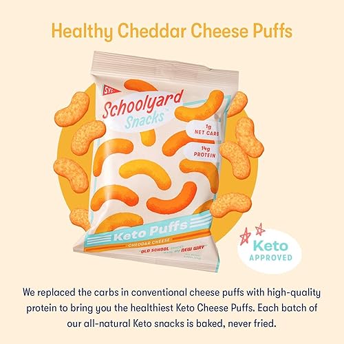 Miniatura 7 de Schoolyard Snacks - Chips Keto y cereales, bajos en carbohidratos, bocadillos saludables de proteínas, sin gluten, bajas en calorías - Satisface los