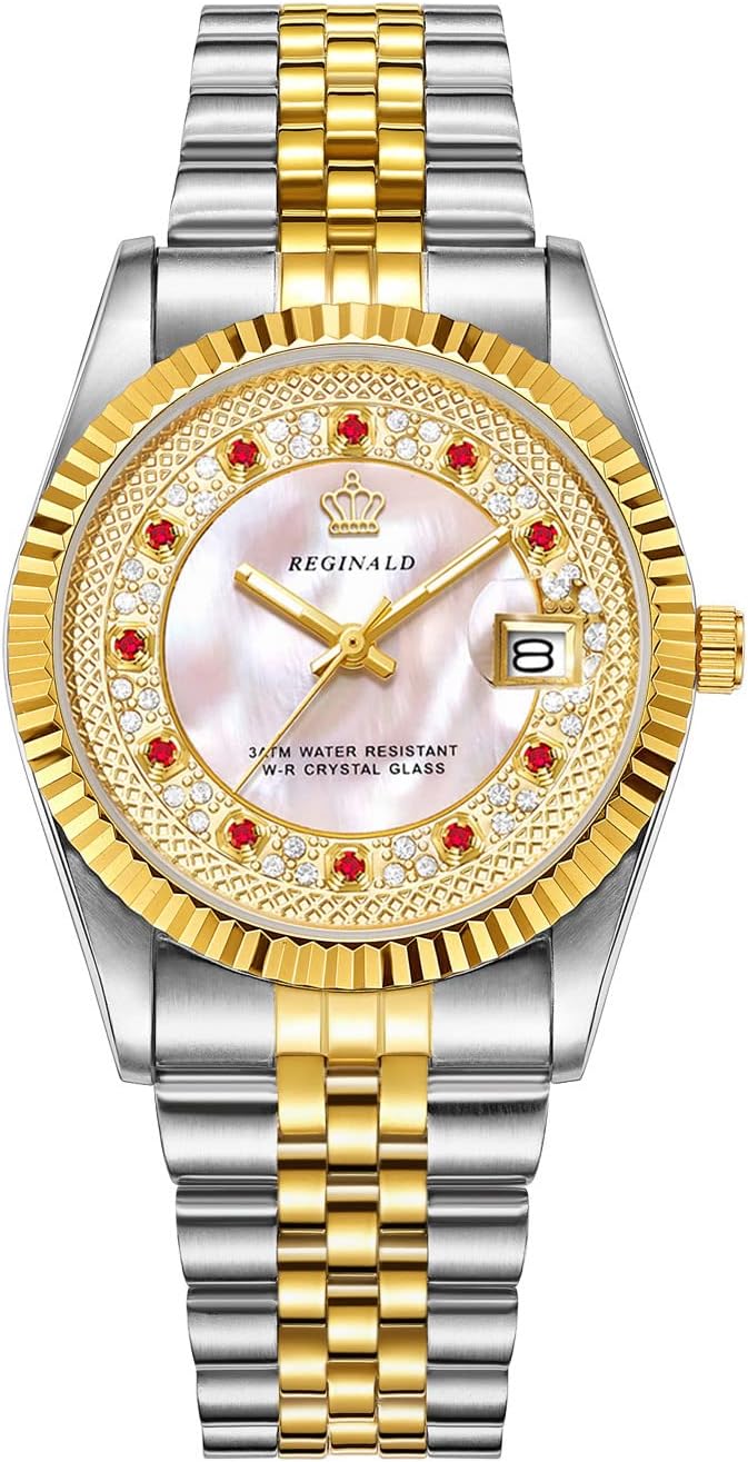 Reginald Unisex Watch Hands Sapphire Full Gold Stainless Steel Quartz Dial Watches