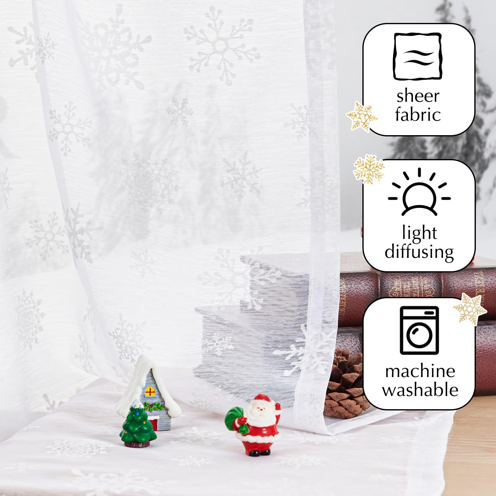 Weihnachts Valance 137x45cm - Schneemann Vorhang Für Fenster Dekoration