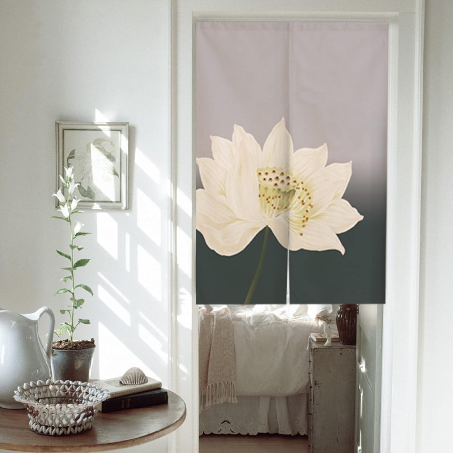 間仕切り 保温 インテリア のれん ロング 目隠し 間仕切りカーテン 和風 厚手 冷気遮断 遮光 花 防音 シンプル 簡約 85*1