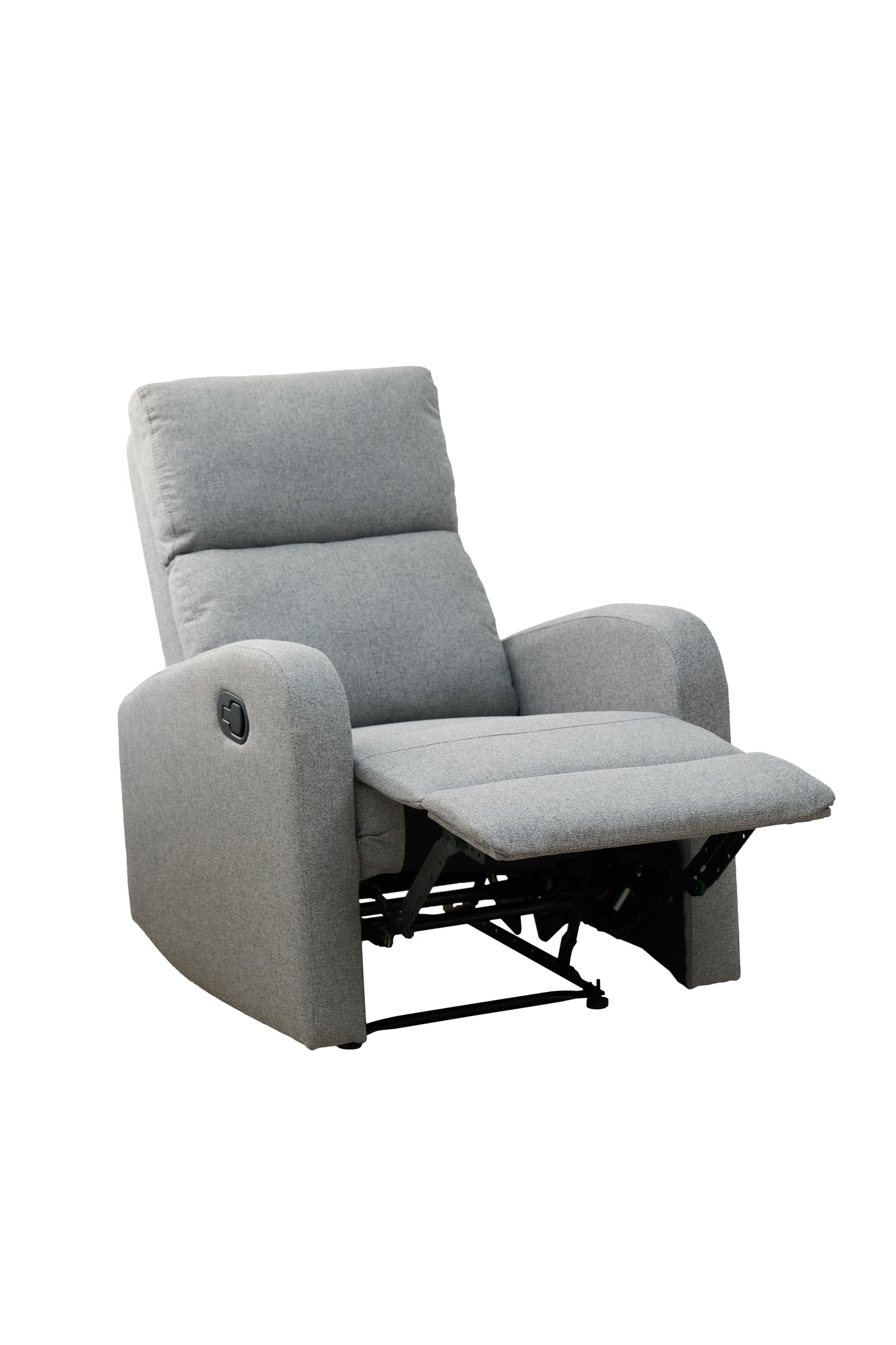 MOMMA HOME Sillón Relax reclinable, TAVIRA - Sillón Reclinable Manual - Tela Antimanchas - Medidas: Ancho 71 x Profundo 93 x Alto 101 cm (Gris Tela Barrel)