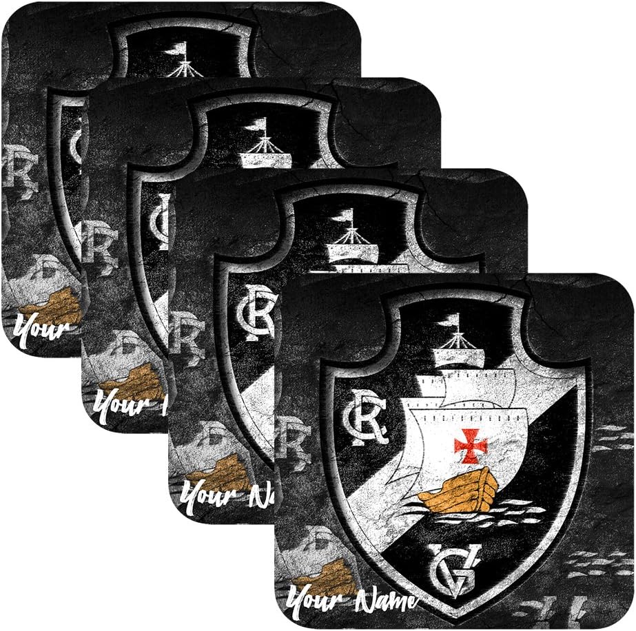Set of 4 Personalized Custom Wood Coaster Glossy Liga Brasil Futbol Soccer