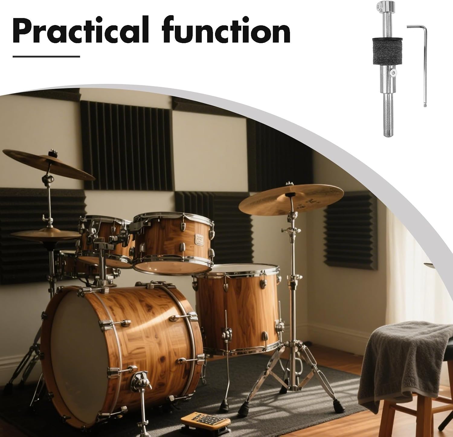 Threaded Cymbal Stacker Attachment for Drum Set Extension Arm image 3