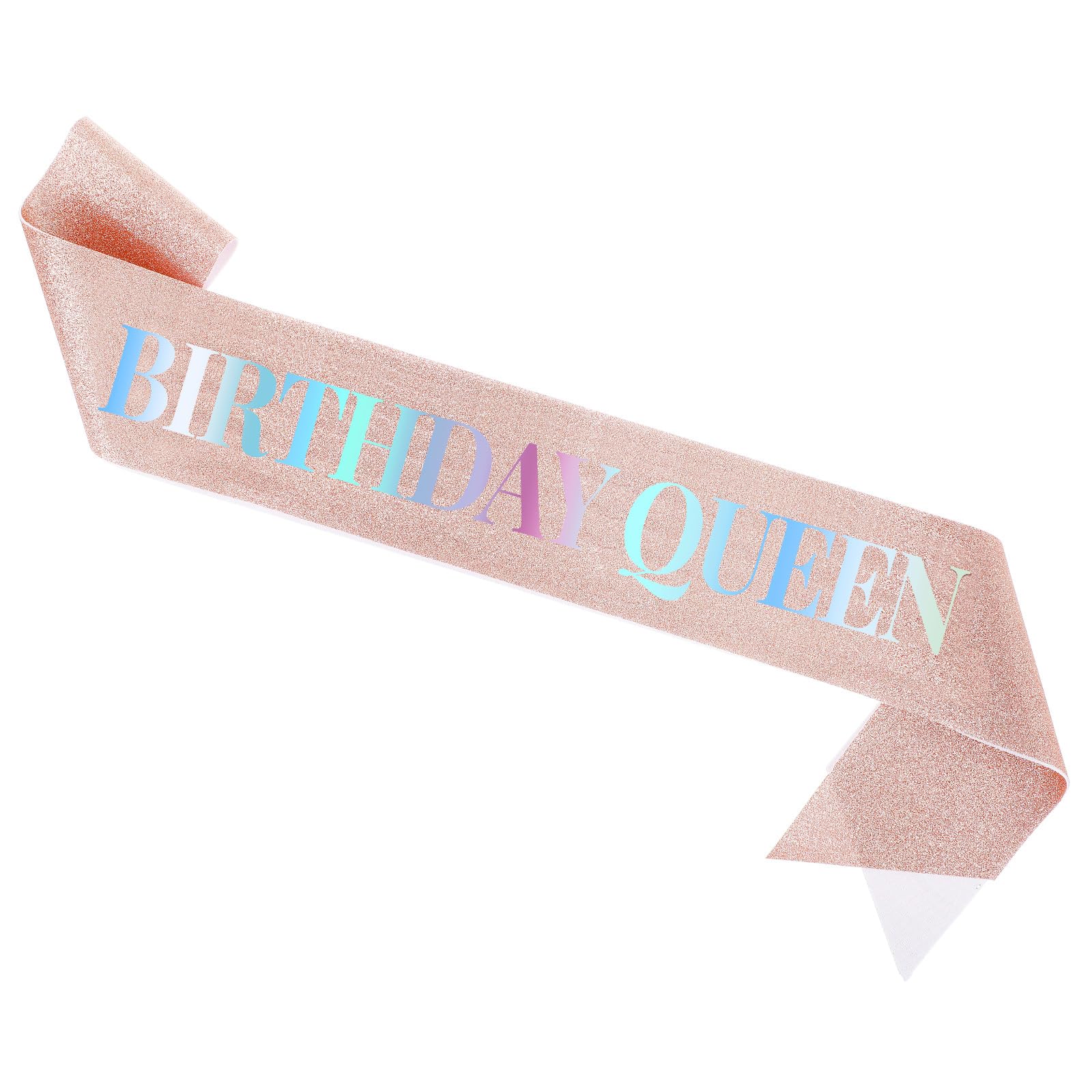 Szarfa królowej urodzinowej, złoty brokat, Szarfa Happy Birthday, dla kobiet, dziewcząt, akcesoria imprezowe i dekoracje