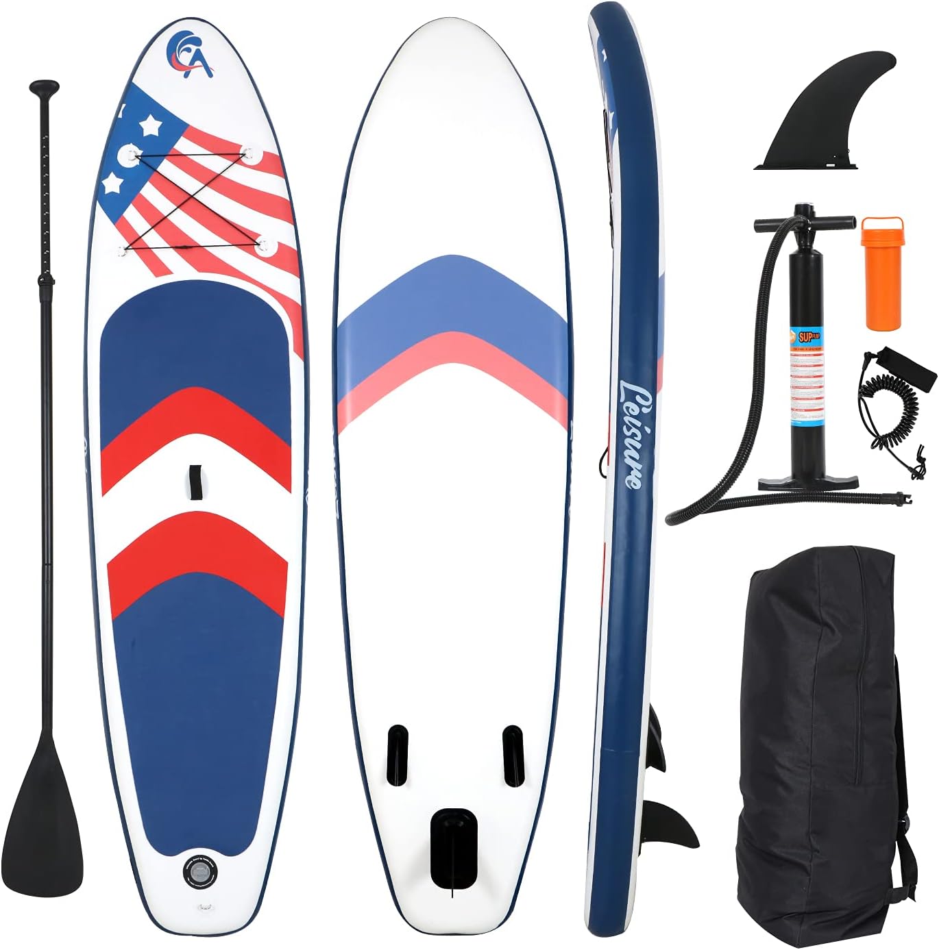Inflatable Stand Up Paddle Board with SUP Accessories, Inflatable Yoga Paddle Board Included Wide Stance, Surf Control, Non-Slip Deck, Paddle and Pump
