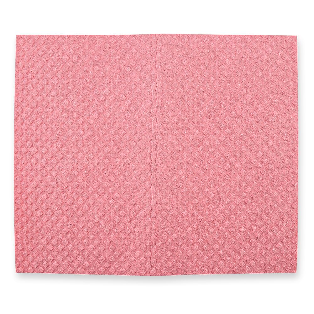 FRANZ MENSCH HygoClean Schwammtücher, rosa | Baumwolle/Zellulose, 25 x 31 cm, 200 Stück, Wiederverwendbar/Waschbar, Geschirrtücher, Reinigungstücher, Spüllappen