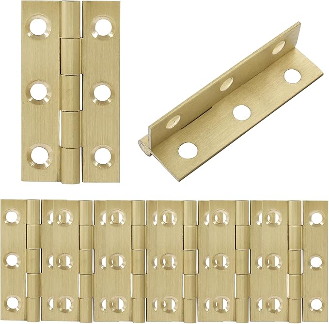 Murtenze 8 Pcs 2 Inch Mini Solid Brass Hinges,Brass Cabinet Hinges ...