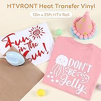 Vista 7 de HTVRONT Rollo de vinilo de transferencia de calor HTV – 12 pulgadas x 25 pies, vinilo negro para planchar para camisetas, fácil de desmalezar