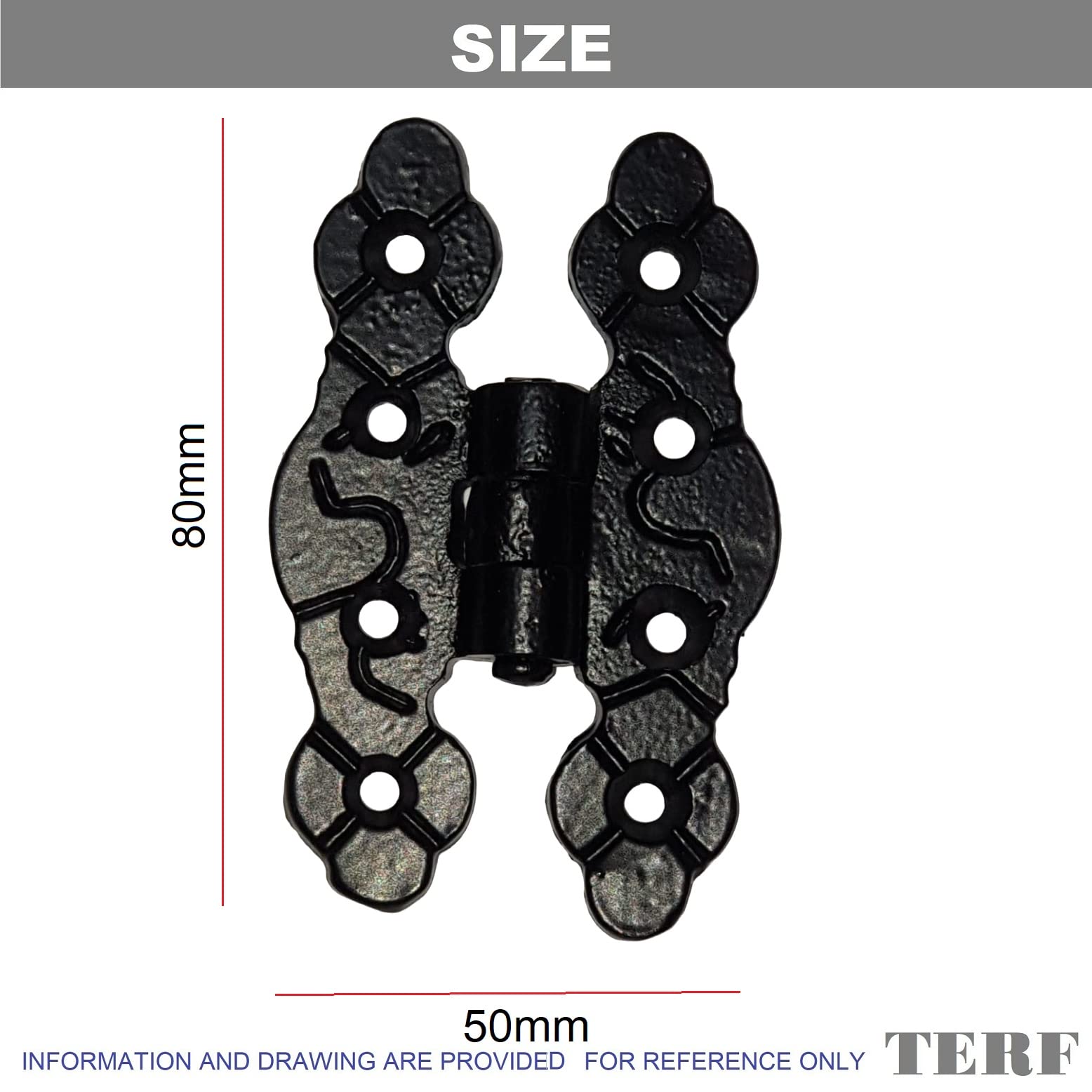 Murtenze 4 PCS Antique T-Strap Hinge, Black Decorative Barn Tee Hinge Zinc Alloy Barn Door Hinges With Screws For Furniture Cabinets Wooden Box Jewelry Case, 4.45" X 2.76