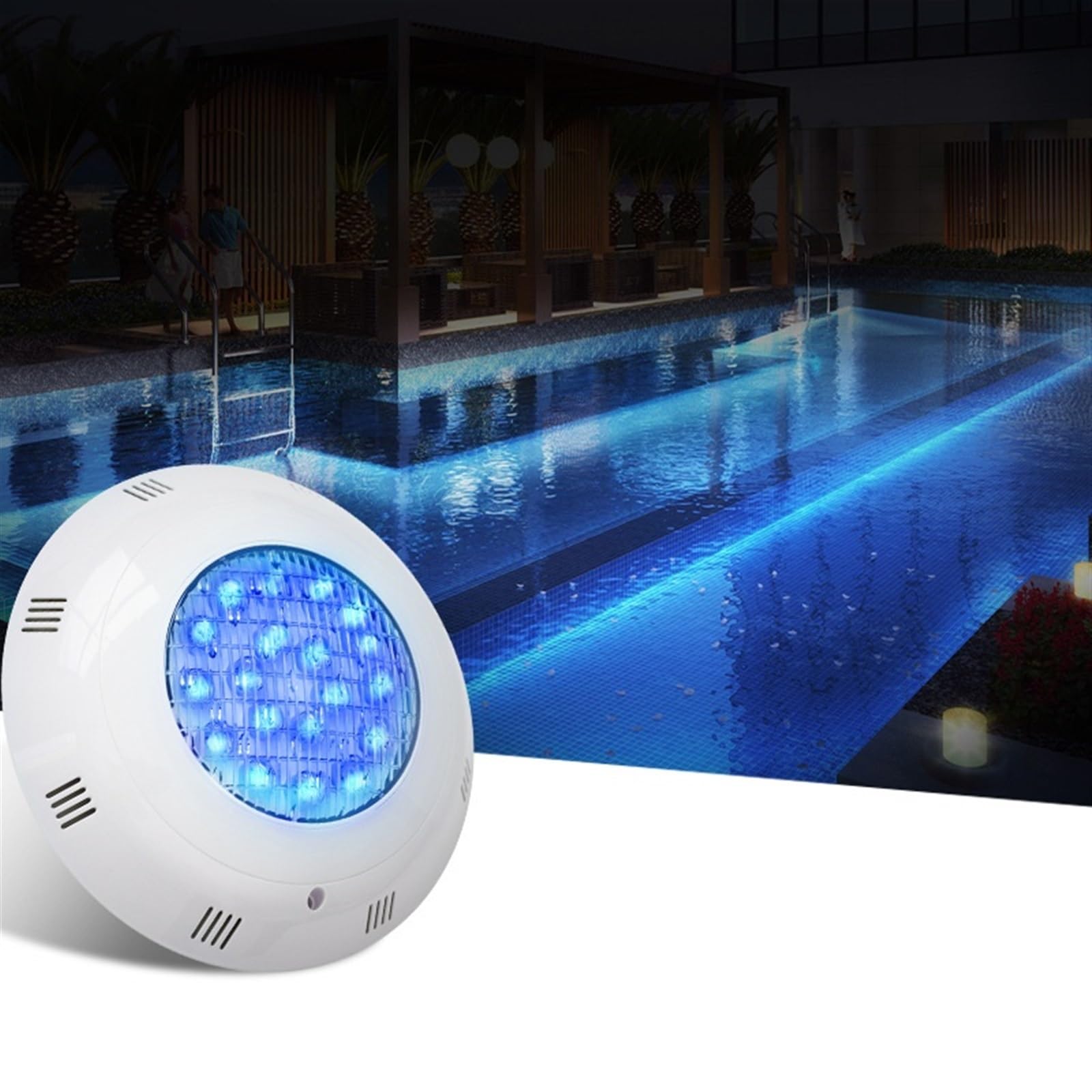 EDEDE Luci Piscina, Telecomando Senza Fili for Piscina a LED colorato Impermeabile RGB for Esterni Luce Subacquea 12v Luce for Piscina montata a Parete(White, 6W)