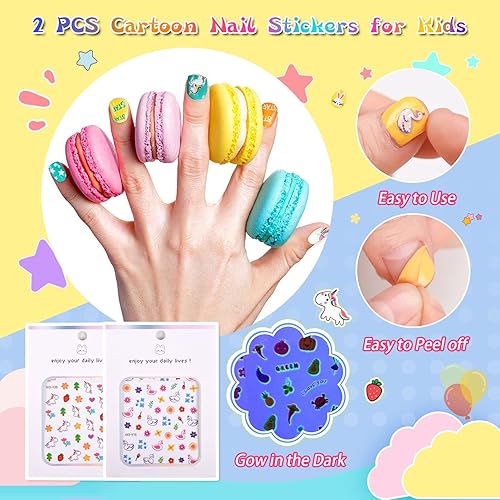 Miniatura 3 de wakaniya Juego de esmaltes de uñas para niñas con kit de esmalte de uñas transparente no tóxico, a base de agua, despegable, secado rápido, bajo
