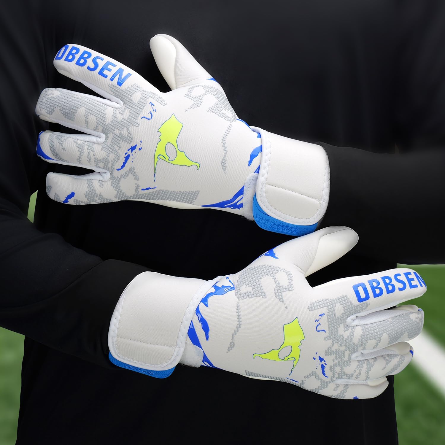 Goalkeeper Gloves with Half-Negative Cut Palm, Snug Fit, Lightweight & Flexible Soccer Goalie Gloves with Ultra Grip